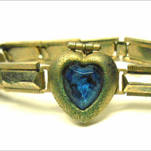 Kids Blue Sweetheart heart Locket Stretch Bracelet